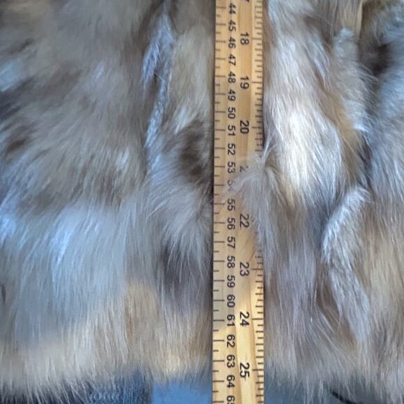 Vintage Genuine Finland FOX FUR Coat Medium Hong Kong Old Money Glamour Luxury - Picture 11 of 15